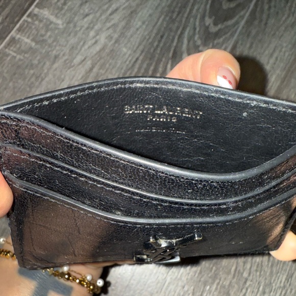 Yves Saint Laurent Black Leather Card Holder - Picture 2 of 3